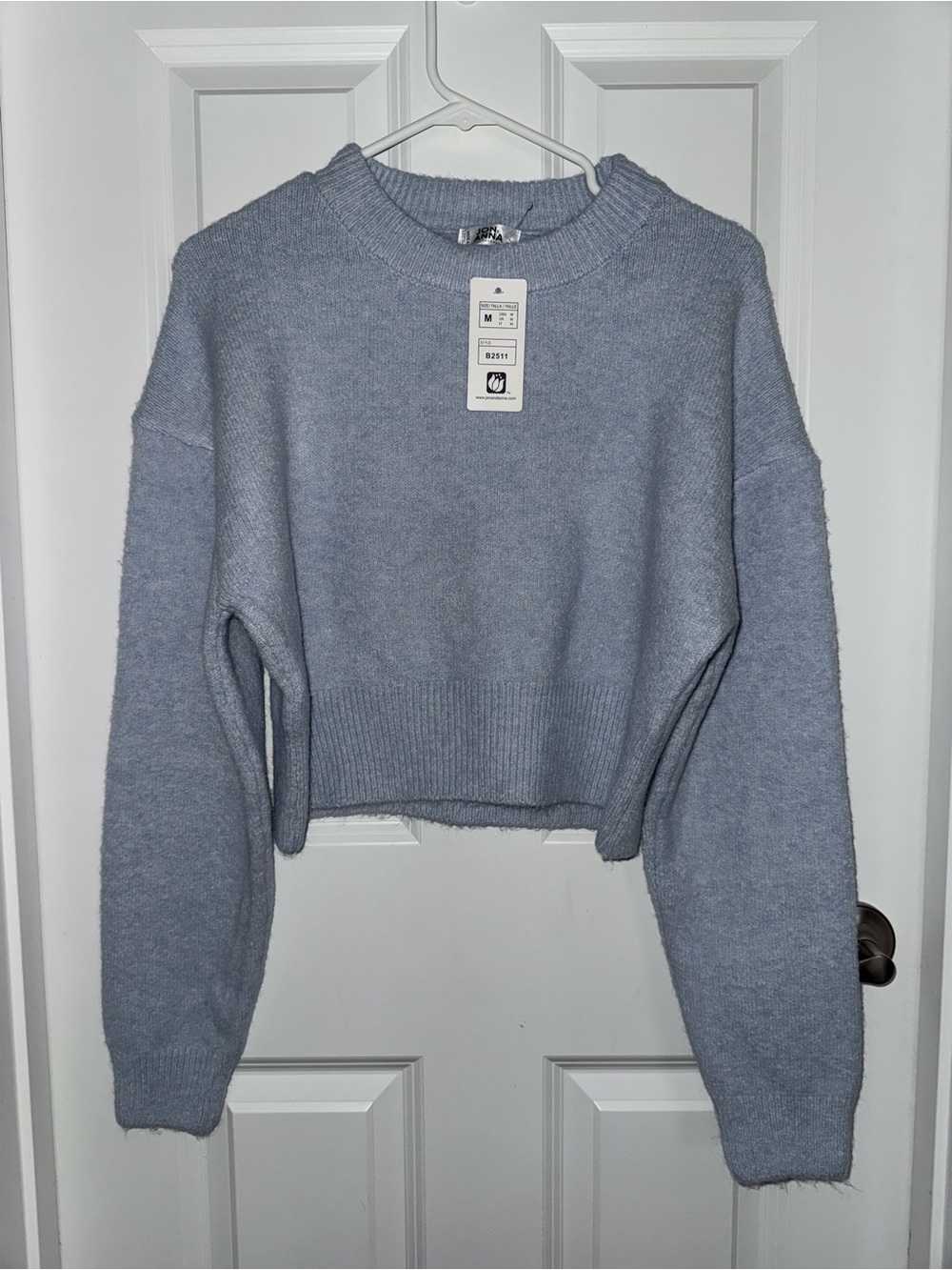 Jon & Anna Cropped Crewneck Sweater - Pale Blue
